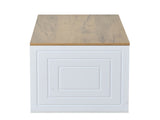 95 x 46 x 45 cm height-adjustable coffee table features two cabinet doors .White with natural wood N605P453407W