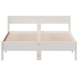 Bed Frame without Mattress White 140x190 cm Solid Wood Pine 842767