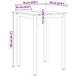 Bar Table White 70 x 70 x 105 cm Solid Pine Wood 892800