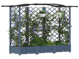 Raised Bed with Trellis and Roof Grey 163 x 40 x 126 cm PP 42032558