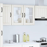 Kitchen Wall Cabinet with Glass Door Lucca White Engineered Wood 853847