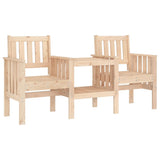 Garden Bench with Table 2-Seater Solid Wood Pine 825149