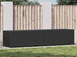 Garden Storage Box Poly Rattan 200x50x60 cm Black 46474