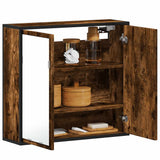 Bathroom Mirror Cabinet Smoked Oak 65x20x60 cm Engineered Wood 849256