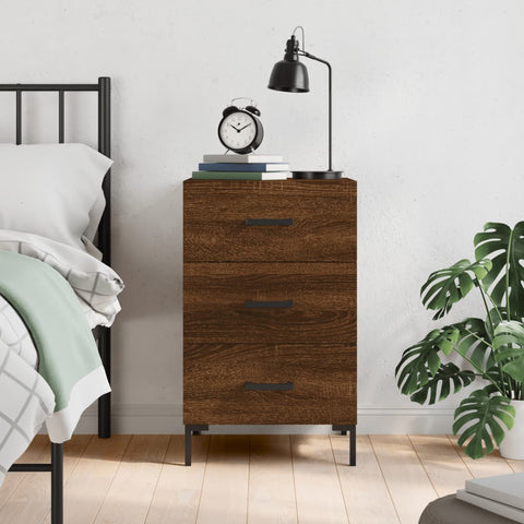 ZNTS Bedside Cabinet Brown Oak 40x40x66 cm Engineered Wood 827667