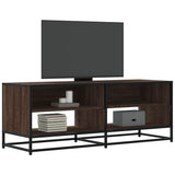 TV Cabinet Brown Oak 120.5x40x46 cm Engineered Wood and Metal 848893