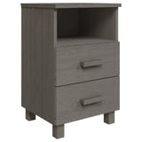 Bedside Cabinets HAMAR 2 pcs Light Grey 40x35x62 cm Solid Wood 340419