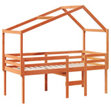 High Sleeper Bed without Mattress Wax Brown 90x190 cm Single Solid Wood Pine 3282060