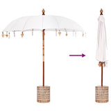 Balinese Parasol with Base Cream and White 220 x 220 x 250 cm 3356883