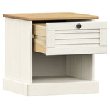 Bedside Cabinet "VIGO" White 42x35x42 cm Solid Wood Pine 353155