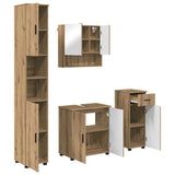 Bathroom Furniture Set with Drawer with Door 4 pcs Artisan Oak 3392982