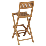 43806 Folding Outdoor Bar Stools 2 pcs Solid Teak Wood