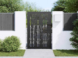 Garden Gate 85 x 200 cm Powder-coated steel Black Lockable 42015873