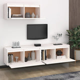 TV Cabinets 3 pcs White Solid Wood Pine 3100135