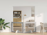 Foldable Dog Gate with Stands 2 pcs Grey Sonoma 200.5 cm 892058