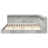 Bookcase Bed Concrete grey 180 x 200 cm Engineered Wood 3335746