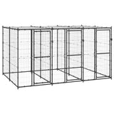 Outdoor Dog Kennel Steel with Roof 7.26 m 3082250