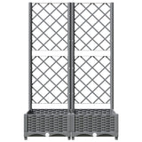 Garden Planter with Trellis Light Grey 80x40x121.5 cm PP 153271
