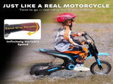 24V Electric Motorbike with Twist Grip Throttle, Music, Horn, 12" Pneumatic Tyres, 16km/h Max Speed T3398P378952