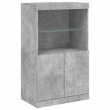 Sideboard with LED Lights Concrete Grey 181.5x37x100 cm 3209152