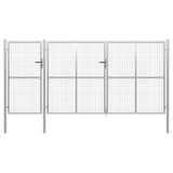 Garden Gate Steel 400x150 cm Silver 144349