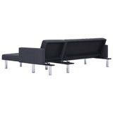 L-shaped Sofa Bed Dark grey Polyester 282304