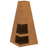 Fire Pit Brown 50 x 50 x 100 cm Weathering Steel 858949