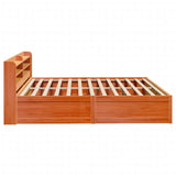 Bed Frame with Headboard Wax Brown 180x200 cm Super King Solid Wood Pine 3307076