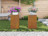 Plant Stand 2 pcs Rusty 24 x 24 x 55 cm Weathering Steel 865819