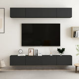 TV Cabinets 4 pcs Black 100x30x30 cm Engineered Wood 3078746