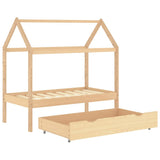 Kids Bed Frame with a Drawer Solid Pine Wood 70x140 cm 322136