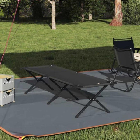 Folding Camping Bed Folding Manual Black Oxford fabric 42003175
