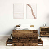 Bed Frame Old Wood Engineered Wood, Solid Pinewood Single 3328794