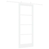 Sliding Door White 83 x 211 cm Solid Pine Wood and Glass 3332252