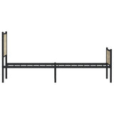 Metal Bed Frame without Mattress Sonoma Oak 107x203 cm 4007900