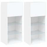 TV Cabinets with LED Lights 2 pcs White 40.5x30x90 cm 837044