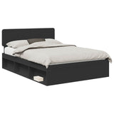 Bed Frame with Headboard Black 160 x 200 cm Solid Pine Wood 3412052
