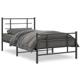 Bed Frame Black Powder-coated steel Single Bed Frame 355574