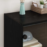 Side Cabinet Black Oak 68 x 37 x 75.5 cm Engineered Wood 886248