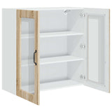 Wall Glass Cabinet PORTO Sonoma Oak 80 x 31 x 80 cm 885417