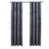 Blackout Curtains with Rings 2 pcs Anthracite 54"x84" Velvet 134814