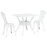 Garden Table Set 3 pcs White Cast Aluminium 3334758
