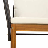 Garden Chair with Cushions Solid Acacia Wood & Rope Natural 42022068
