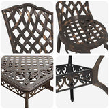Garden Dining Set 5 pcs Bronze Aluminium 3334668