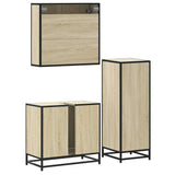 3 Piece Bathroom Furniture Set Sonoma Oak Engineered Wood 3301056