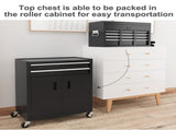 Portable Tool Box, Metal Tool Chest on Wheels with 6 Drawers for Garage and Workshop, Black T3398P344498