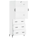 Highboard White 69.5x34x180 cm Engineered Wood 3195843