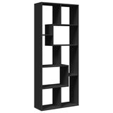 Room Divider Bookcase Black 67x25x161.5 cm Engineered Wood 858076