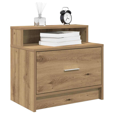 ZNTS Bedside Cabinets with Drawer 2 pcs Artisan Oak 51x31x47 cm 858685