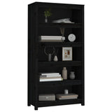 Book Cabinet Black 80x35x154 cm Solid Wood Pine 821693